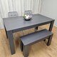 image 7 of Dining Table Set with 2 Chairs Dining Room and Kitchen table set of 2,and Bench Grey