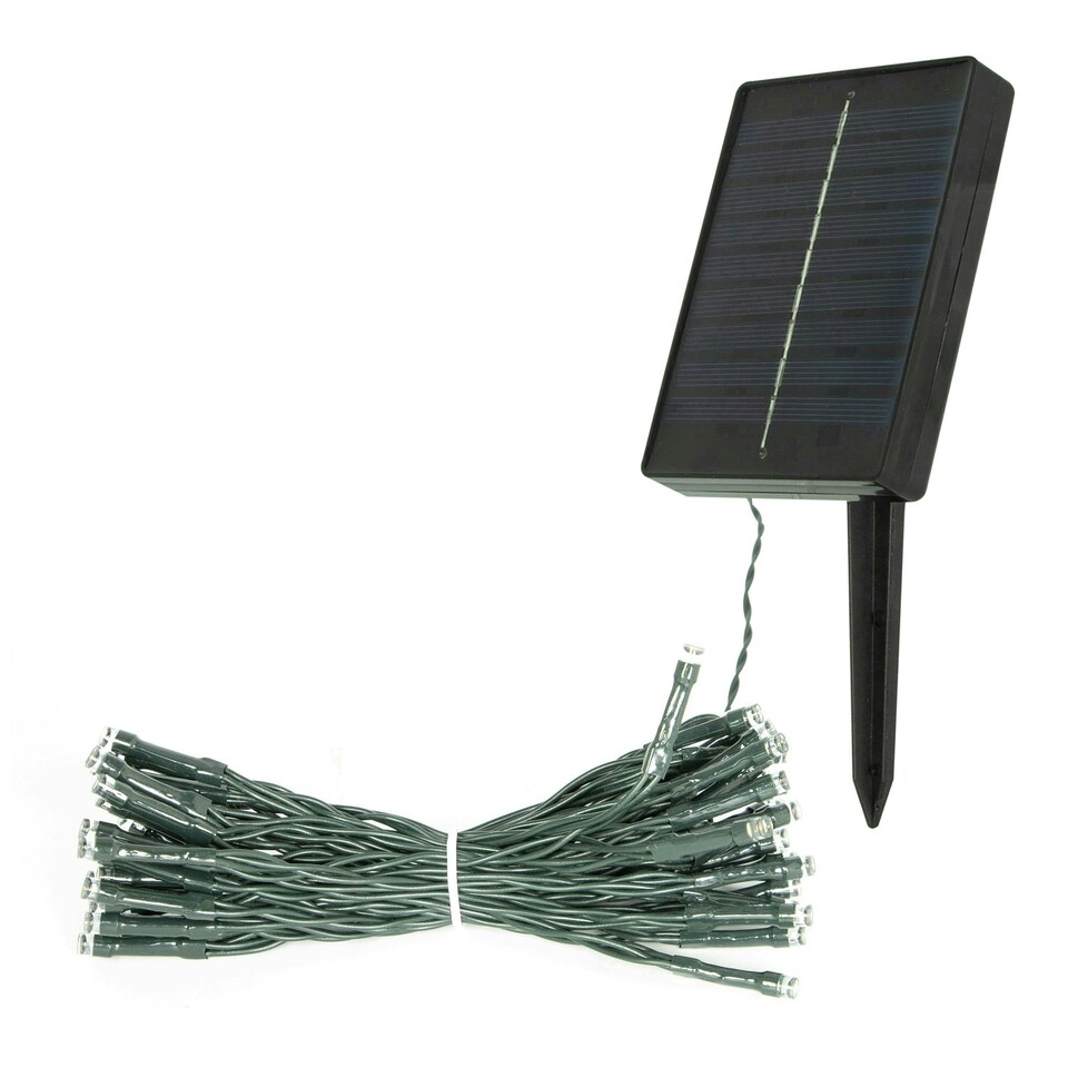 image 1 of GardenKraft 17460 50 Warm White Solar Powered Outdoor LED String Lights