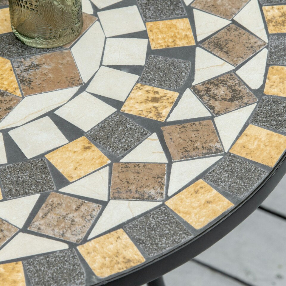 image 1 of Outsunny 60cm Mosaic Round Bistro Table Outdoor Garden Side Table, Green