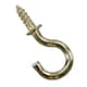 image 5 of Shouldered Screw Hooks Fasteners Hanger Brass Plated 6mm Dia 13mm Length 18pc