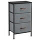 image 1 of Yaheetech Lightweight Fabric Storage Tower with 3 Drawers Grey | Dark Grey