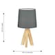 image 5 of Set of 2 Hubert - Natural Wooden Tripod Lamps | Brown | Grey | Medium | 2