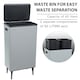 image 3 of 60L Dual Compartment Grey Kitchen Waste Bin with Press Top Lid