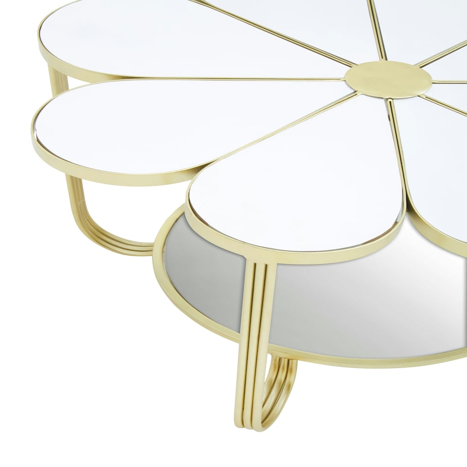 image 1 of Jodie White Top Petal Shape Table Gold