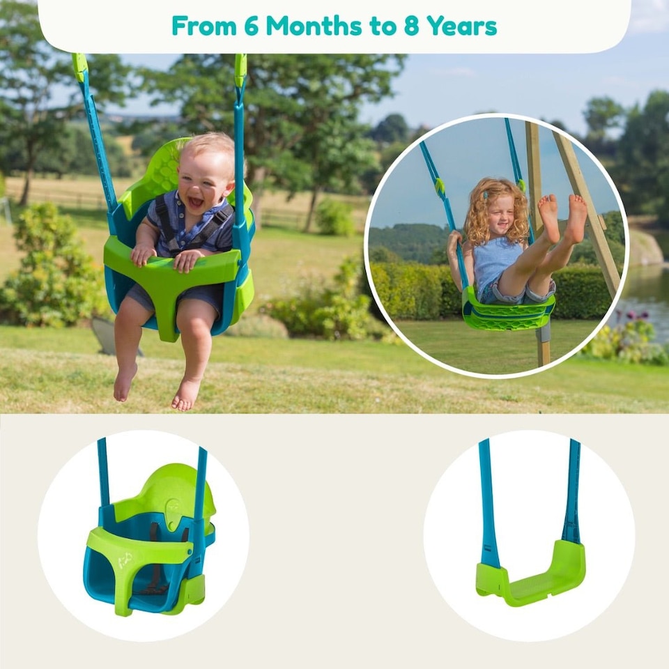 image 1 of TP Small to Tall 2 in 1 Metal Swing Set with Quadpod