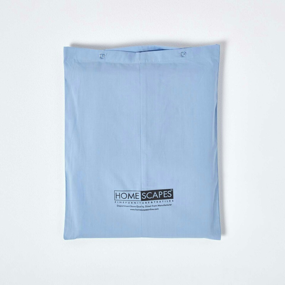 image 1 of Homescapes Blue Egyptian Cotton Deep Fitted Sheet 200 TC, Single Blue | Single