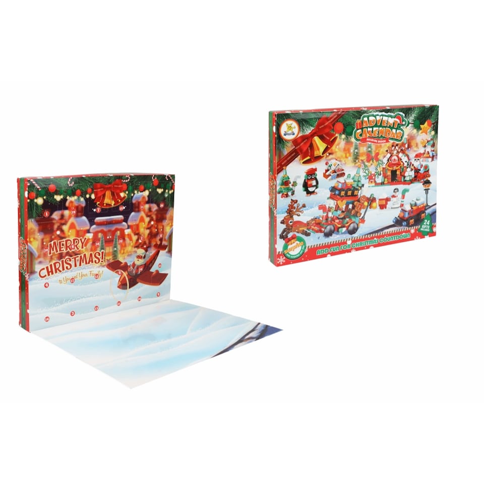 image 1 of Christmas Building Block Novelty Advent Calendar with 24 Assorted Block Kits