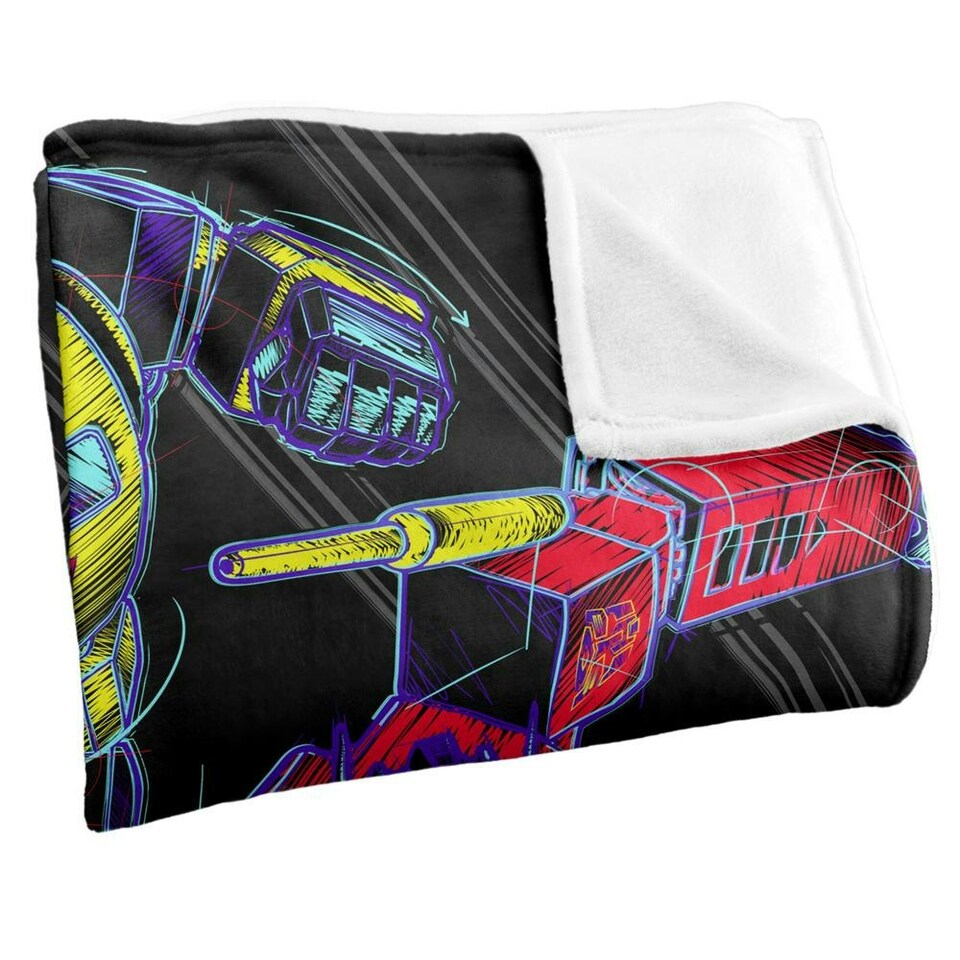 image 1 of Transformers Sketch Optimus Prime & Bumblebee Blanket - Multicoloured - One Size