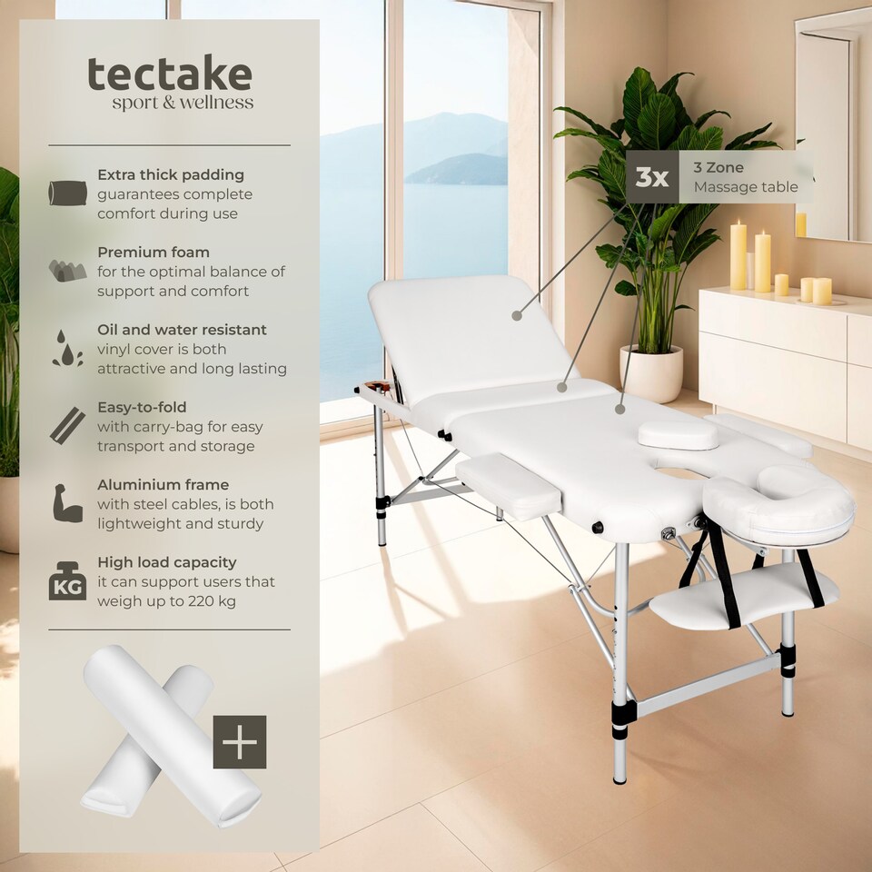 image 1 of Massage Table Set Massage Bench Massage Table Massage Bed Cosmetic Lounger Bag Bolsters Head And Armrests | White | white | 1