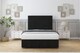 image 1 of Sloomy Harrington Black Plush Ottoman Bed With Mattress With 26" Strutted Headboard 6' Super King