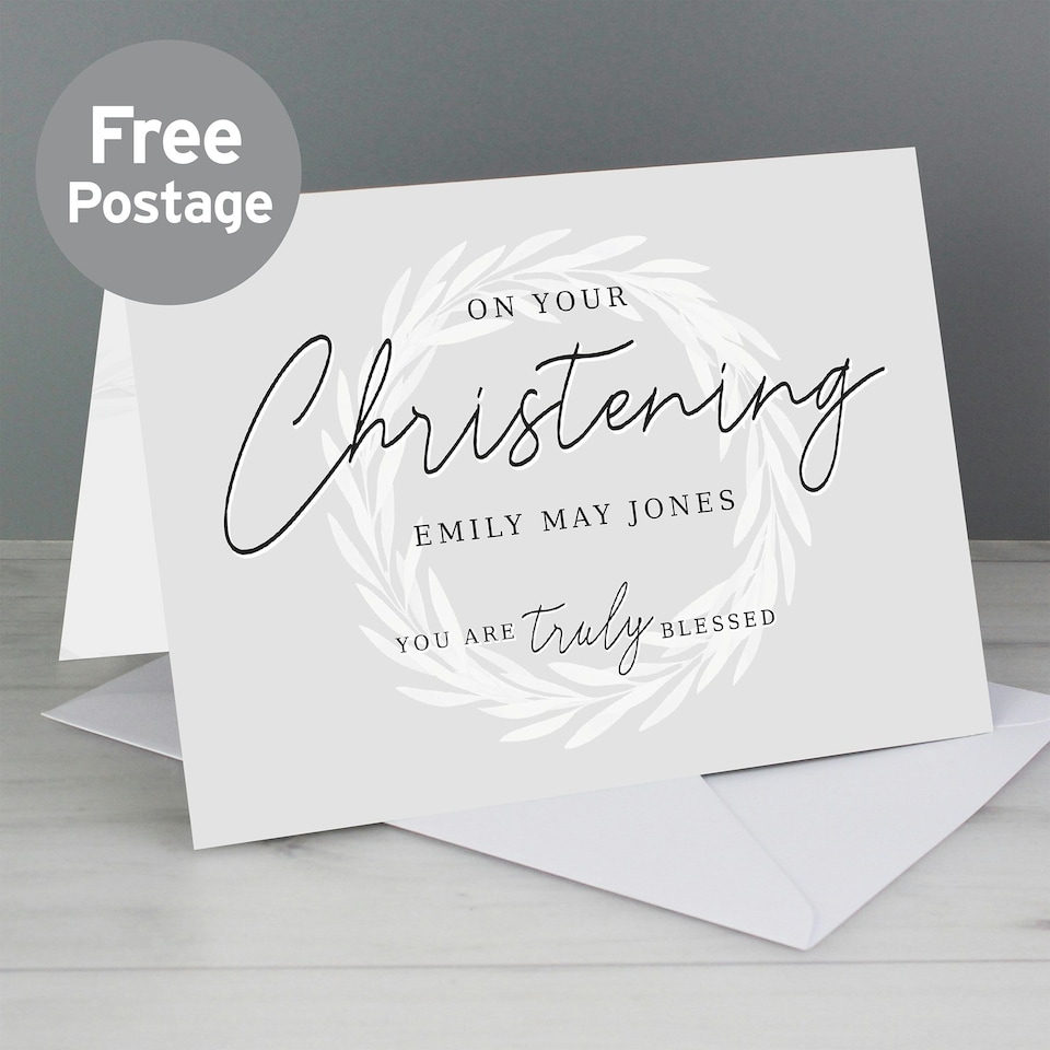 image 1 of Personalised 'Truly Blessed' Christening Card