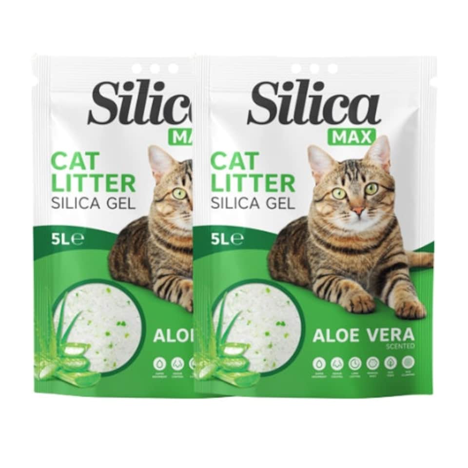 image 1 of Silica Gel Non-Clumping Cat Litter Aloe Vera Scented 5 Litres - 2 Pack