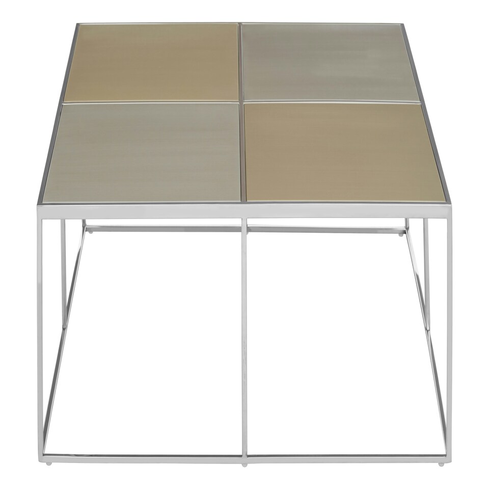 image 1 of Interiors by Premier Black Marble‑Effect Round Coffee Table With Gold Base, Luxe Marbled Glass Top In Gold Pedestal Design Silver