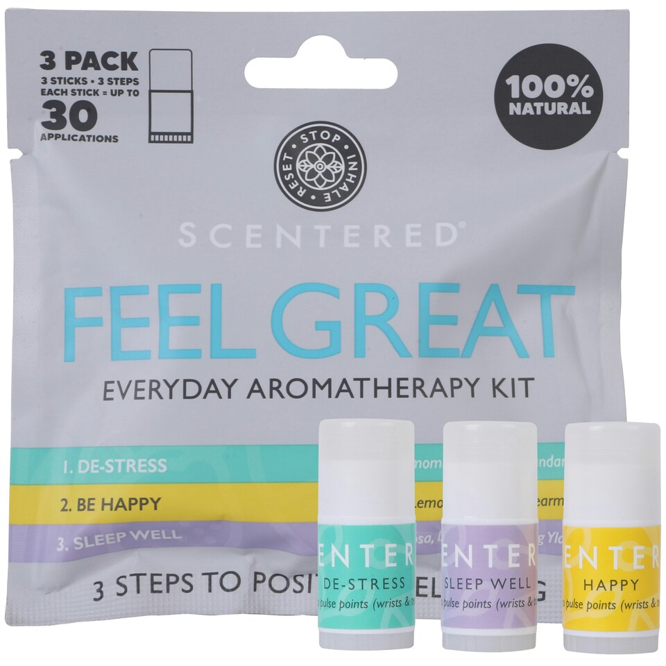 image 1 of Scentered Feel Great Grab and Go Travel Balms (DESTRESS, HAPPY, SLEEP WELL)
