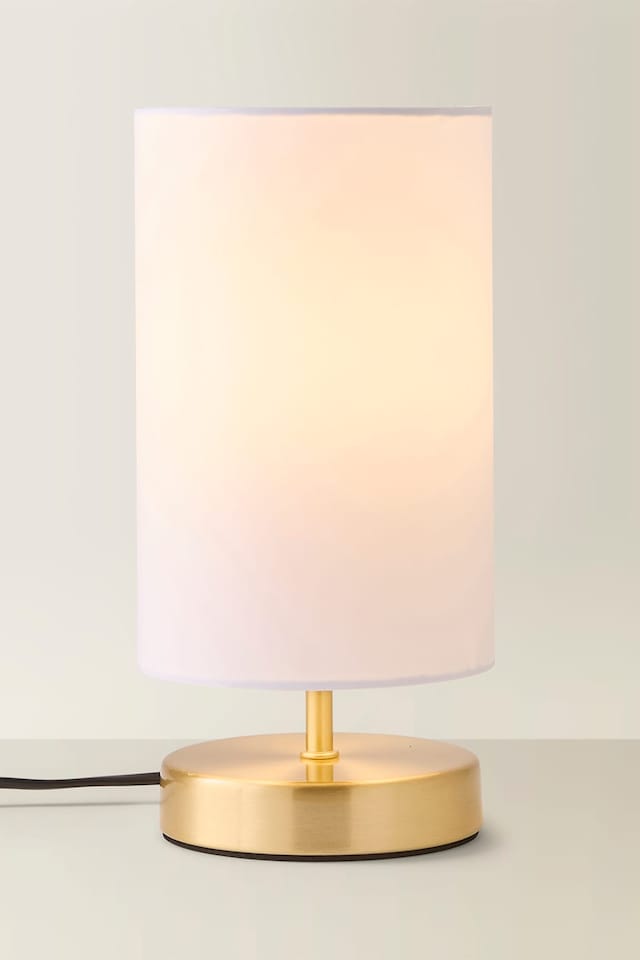 image 1 of ValueLights Francis Gold Touch Table Lamps White Shade and Bulb
