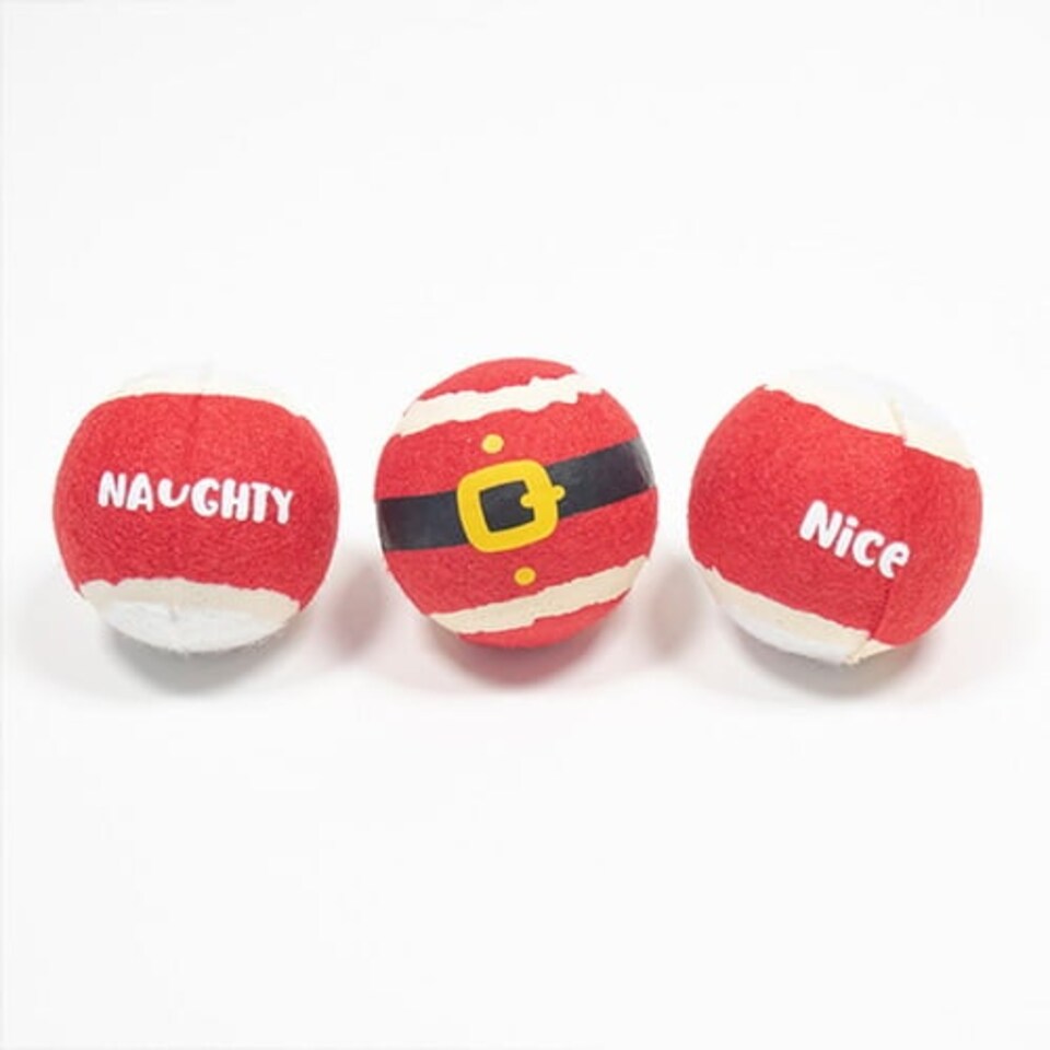 image 1 of Christmas Pet Tennis Balls - Pack of 3