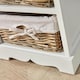 image 6 of Wooden Chest Of Drawer Storage Unit Willow Wicker Baskets Bedside Fully Assembled White | 3 Drawers