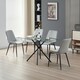 image 4 of Miami Dining Table with 4 Amelia Velvet Chairs Green