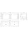 image 8 of Balterley Partial Fluted 2 Drawer Wall Hung Vanity Unit with Double Polymarble Basin | Grey | Satin Grey