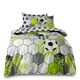 image 1 of VELVETIO Football Stamp Duvet Cover Set Easy Care Polycotton Kids Beddings Grey | Double