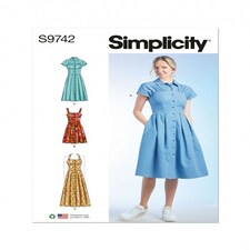 Simplicity 9742 Paper Sewing Pattern – Women’s Dress, Size D5 (4–6–8–10–12), Intermediate