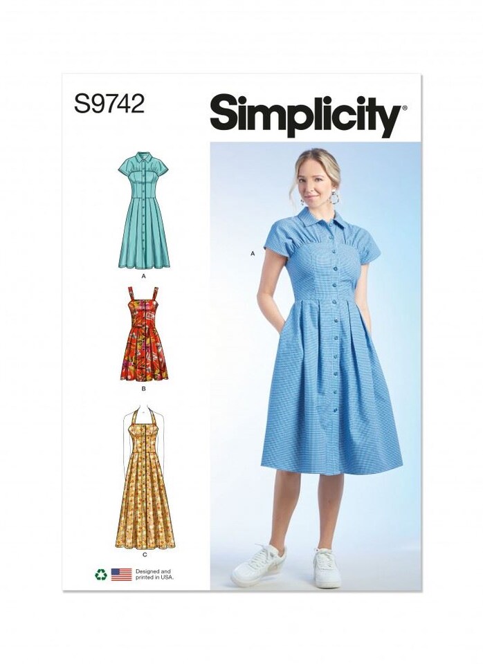 image 1 of Simplicity 9742 Paper Sewing Pattern – Women’s Dress, Size D5 (4–6–8–10–12), Intermediate