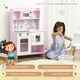 image 6 of HOMCOM Kitchen Set for Kids W/ Lights Sounds, Microwave, Sink, for Aged 3-6