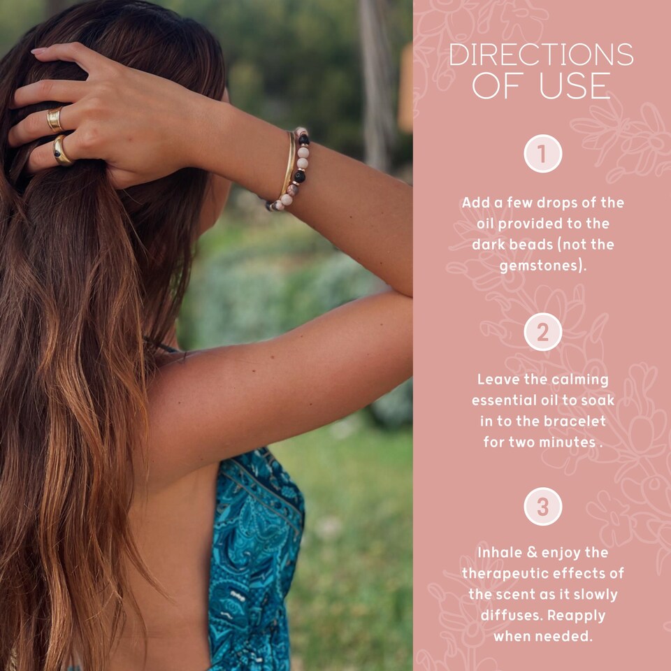 image 1 of LEVEL Wellbeing Lava Bead Aromatherapy Bracelet with SMUG Happiness Oil