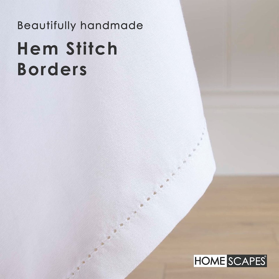 image 1 of Homescapes White Tablecloth - 178 x 300 cm | White | 178cm x 300cm (70" x 120")