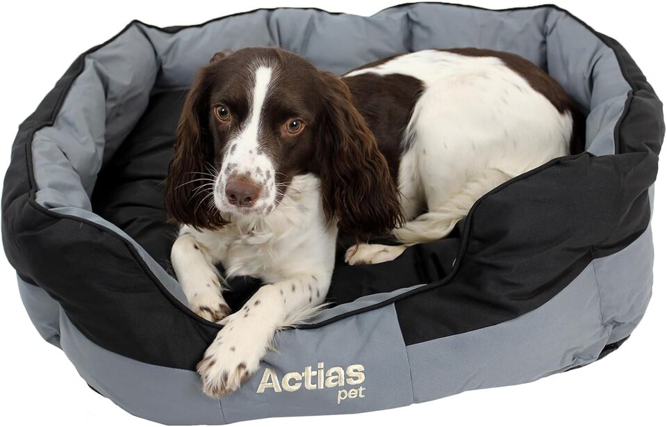 image 1 of Actiaspet Waterproof Pet Bed Reversible Cushion Multiple Sizes (Grey/Black, Medium)