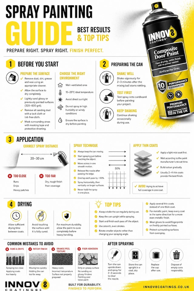 image 1 of INNOV8 COATINGS Kitchen Cupboard Spray Paint 400ml - Satin Finish - No Primer Required - Fast Drying Cabinet & Furniture Paint - Chicago Grey