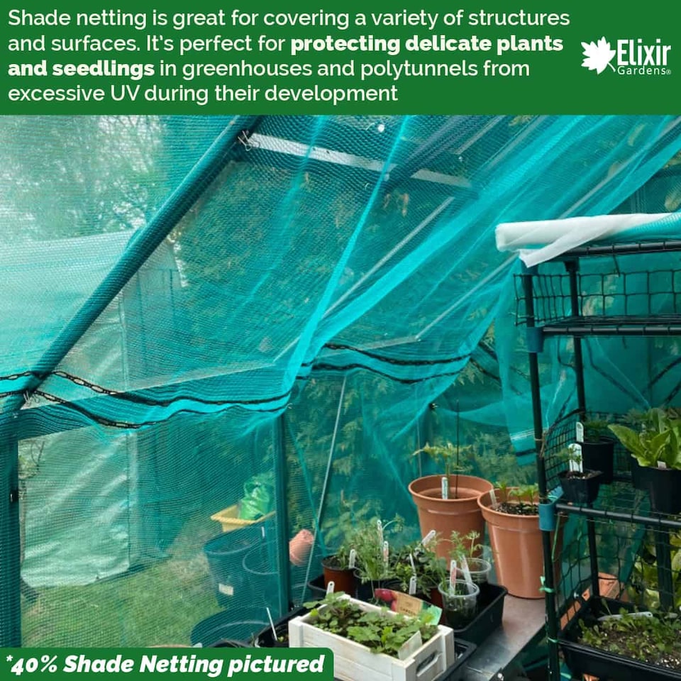 image 1 of Elixir Gardens Sun Shade Netting 40% UV Protection (3m x 10m)