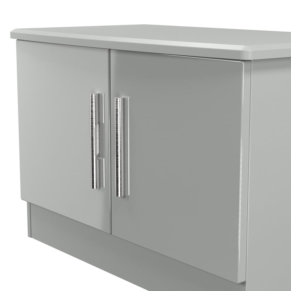 image 1 of Windsor Compact 2 Door Cupboard in Grey Gloss / Dusk Grey (Ready Assembled) | Grey | Grey Gloss / Dusk Grey