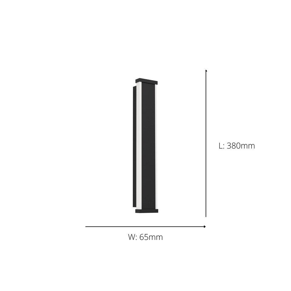 image 1 of EGLO Neviano LED Wall Light Black, 38cm | Black