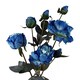 image 4 of 55cm Blue Peony Artificial Flowers Spray - 4 Flowers 3 Buds