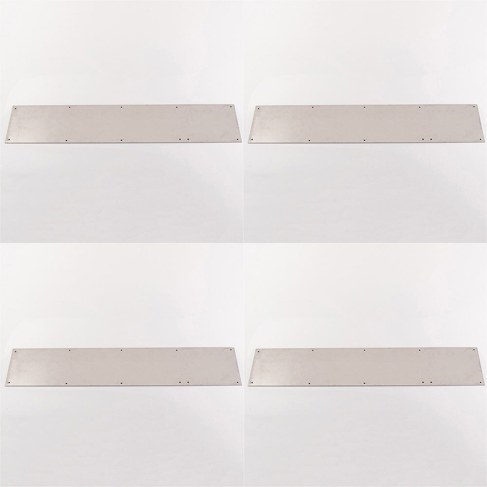4 PACK - 750mm x 150mm Plain Door Kickplate - Satin Stainless Steel Kick Plate Protector