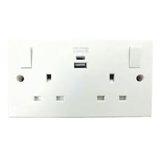 Dencon Switched Socket 2-gang + 2 Usb A/c Ports 13a - Multi Colour - One Size