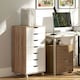 image 2 of Vinsetto Mobile Filing Cabinet, 5-drawer File Cabinet with Wheels, Oak