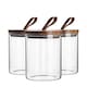 image 1 of Argon Tableware Scandi Storage Jar with Leather Loop Lid - 750ml - Pack of 3
