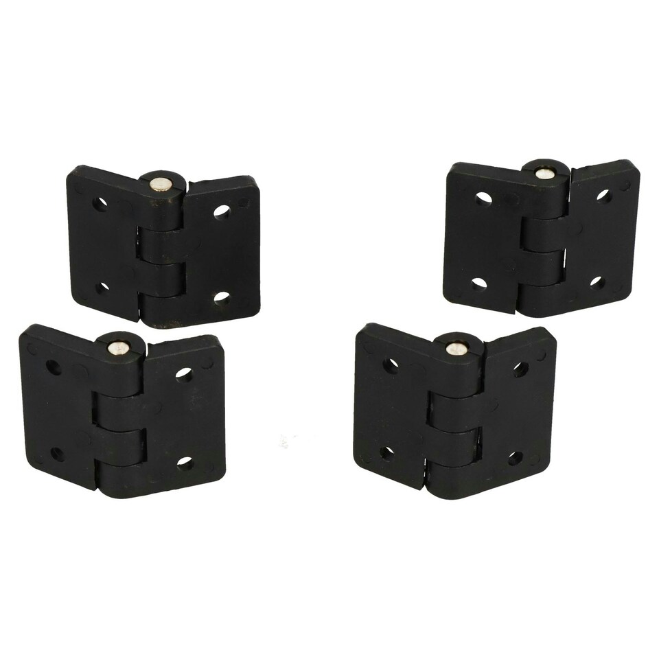 image 1 of Black Reinforced Nylon Plastic Hinge 40x48mm Italian Made Industrial Quality 4PK Black
