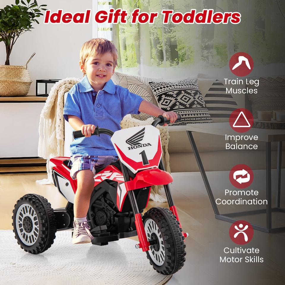 image 1 of COSTWAY Honda Licensed Kids Ride On Motorbike Powered Red