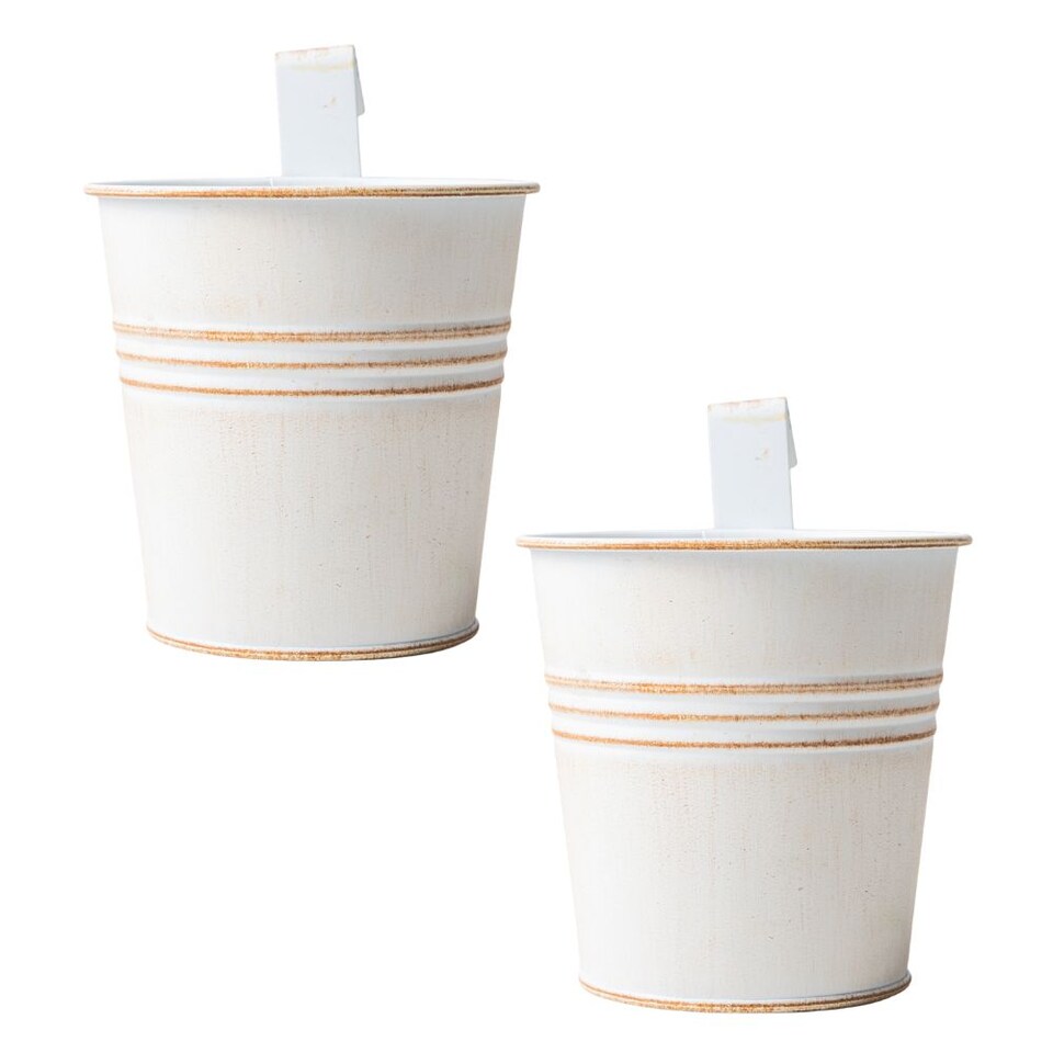 FabFinds Cream Over Fence Plant Pot 9.5cm 2 Pack