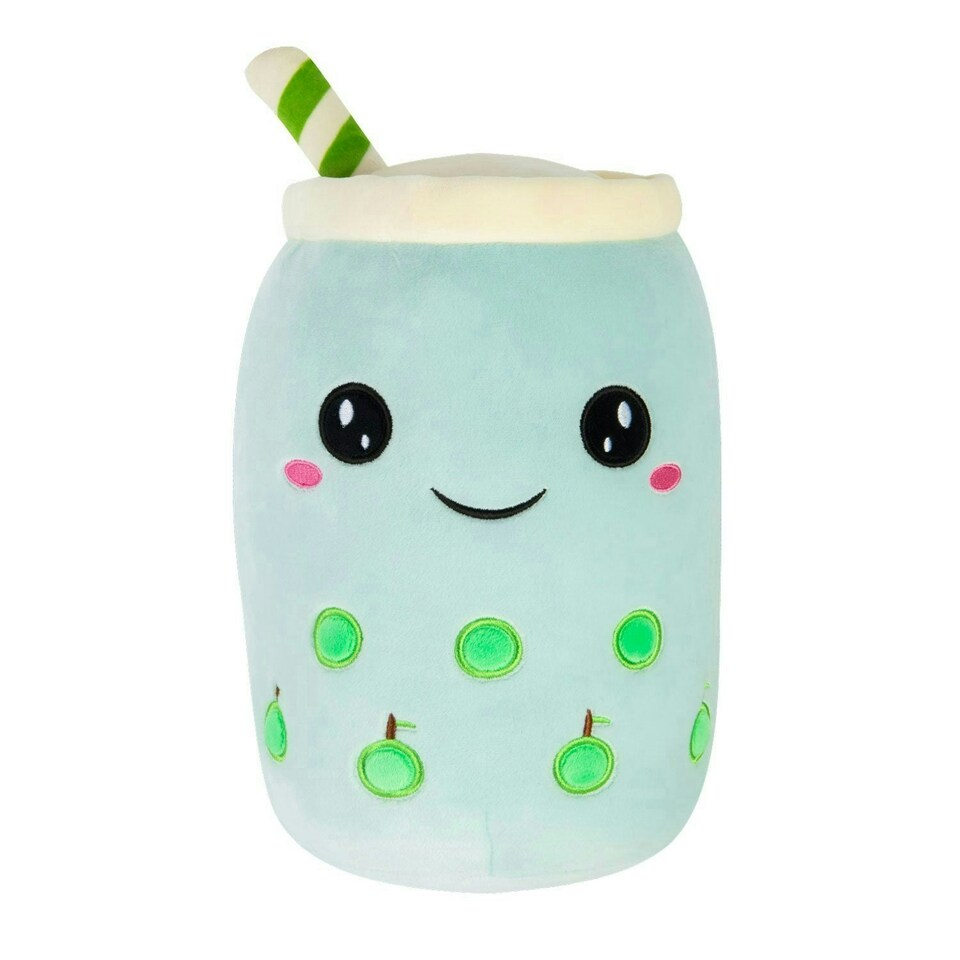 image 1 of Boba Tea Soft Toy White Bubble Tea Plush Pillow, Cute Soft 1 X Apple 25cm