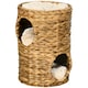 image 1 of PawHut 47cm Cat Barrel Tree for Indoor Cats w/ Two Cat Houses, Cushion