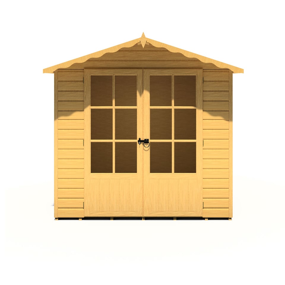 image 1 of Buckingham Shiplap Summerhouse Garden Sun Room Approx 7 x 7 Feet | Brown