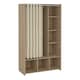 image 1 of Uppsala Open Wardrobe Unit in Jackson Hickory Oak with a Beige Textile Curtain