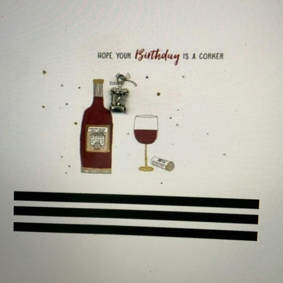 image 1 of Hope Your Birthday Ia A Corker Card Second Nature Charmed Wine