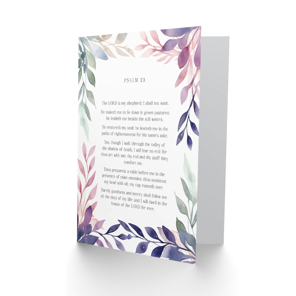 image 1 of Psalm 23 The LORD is My Shepherd Old Testament Bible Christian Birthday Card