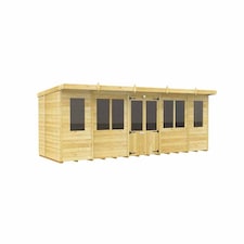 18ft x 6ft Pent Summer House - Wood - L178 x W533 x H201 cm Brown