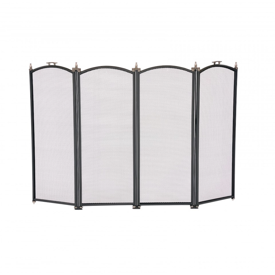 image 1 of Heavy Duty Steel 4 Panel Fire Screen Spark Guard